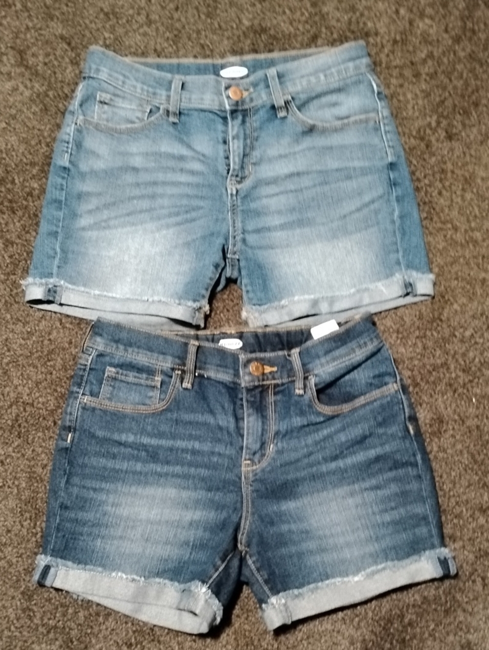 Old Navy Blue Denim Roll-Cuff Kids Shorts (Pair)
